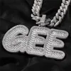 Anpassat brödbrev Hip Hop Zircon Pendant Diamond Alphabet Namn Necklace Gold Silver Plated Solid Back Smycken
