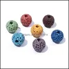 Stone Assorted 10Mm Seven Chakras Colorf Lava Loose Beads Charms Beaded Diy Bracelet Necklace Jewelry Making Accessories Drop Deliver Dhixp