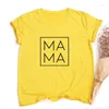 T-shirts pour femmes femmes t-shirt maman carré imprimé décontracté maman vie fête des mères Harajuku chemise esthétique coréen femme vêtements Vintage