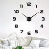 Wall Clocks Fashion 3D big size wall clock mirror sticker DIY brief living room decor meetting 230228