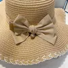 Wide Brim Hats Summer Straw Hats Wide Wavy Brim Bowknot Sun Hats Breathable Women Holiday Beach Hat Sun Protection Cap Visor panama Caps G230227