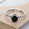 Trouwringen Zwart kristal mode verzilverd schattig ontwerp feest cadeau sieraden gedraaide vrouwen bijoux anti open