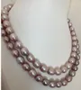 Цепи элегантные 11-12 мм южное море лавандовое барочное ожерелье 38 дюймов 925s