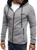 Sweats à capuche pour hommes ZOGAA grande taille hommes veste automne cordon fermeture éclair sweat à capuche décontracté mâle solide mince poche manteau Outwear