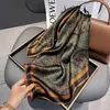 Kvinnor 100 Silk Scarf Paisley Square Neckerchief Cravat Shawl Wraps Brown 68cm*68 cm