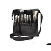 Cosmetic Bags Cool Black Two Arrays Makeup Brush Holder Stand 24 Pockets Strap Belt Waist Bag Salon Artist Brushes Organizer Drop De Dhr1F