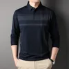 Men's Polos MLSHP Long Sleeve Men's Polo Shirts Spring Autumn Plaid Smart Casual Male Polo Shirts Fashion Simple Man Tees Plus Size 4XL 230228