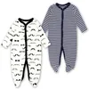 Rompers born Baby Clothes Babies Girl Footed Pajamas 2 Pack Long Sleeve 3 6 9 12 Months Infant Boy Jumpsuits 230228