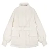 Misto lana da donna Misto lana da donna JXMYY prodotto autunnale e invernale moda corto leggero con cravatta in vita piumino caldo 230227