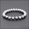 Beaded 8Mm Lava Stone Black Beads Strand Bracelet For Women Men Yoga Buddha Energy Jewelry Drop Delivery Bracelets Dh7Tz