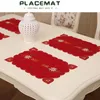 Tovagliette Cyd- ACQUISTA 1 OTTIENI GRATIS Christmas Ricama Hollow Dining Cup Pad Mat Festival Party Dish Tovaglietta