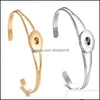 Cuff Noosa Snap Armband smycken Sier Gold Ginger -knappar Bangle Fit Diy 18mm Snaps Classic Drop Delivery Armband Dhosy