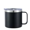 14oz Coffee Mug With Handle Insulated Stainless Steel Reusable Double Wall Vacuum Beer Travel Cup Tumbler Powder Coated With Sliding Closed Seal Lids