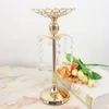 Gold Crystal Candle Holder Wedding Decoration Table Centerpieces Candelabra Birthday Party Flower Vase Holder Home Decor