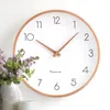 벽 시계 10 12 인치 나무 시계 현대 디자인 북유럽 짧은 거실 장식 부엌 예술 아트 시계 홈 장식 230228
