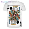 T-shirts voor heren speelkaarten 3D Printing Fashion Men's T-Shirt Plum K Poker Patroon Korte mouwen Casual Harajuku Trend Comfortabel O-Neck Tops 022223H