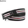 Belts Business Alloy Automatic Buckle Nylon Belt Winter Leisure Sports Single Circle Stripe High Quality 125 4CM