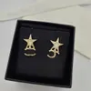 2023 Luxury quality charm stud earring with diamond and star shape design have box stamp PS3503