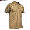 Men's T-Shirts MAGCOMSEN Men's Polo Shirt Quick Dry Short Sleeve Tactical Shirts Turn-down Collar Army Work Clothing Casual Office T-Shirt 230228