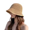 Breite Krempelnhüte Hüte für Frauen Sommer Strohhut Frau Faltbar im Freien 2022 Sonnenschutzhöhe Panama Hut Beach Hats Mode Elegante Cap G230227