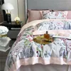 Bedding Sets American Digital Printing Luxury High-end Set Pure Cotton Duvet Cover Four-piece Household Double Plant And Flower