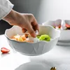 Schüsseln Nordic Niedliche Keramik-Salatschüssel mit 3D-Eisbär im Inneren, weißes Küchengeschirr für Zuhause, spülmaschinenfestes Servieren