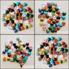 Stone Reiki 10mm Heart Quartz Loose Cab Cabochons Seven Chakras pärlor för smycken som gör läkande kristall grossist droppleverans dhkyr