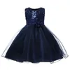 Mädchen Kleider Baby Mädchen Pailletten Blume Party Tutu Kleid Kleidung Kinder Mädchen Hochzeit Geburtstag Kleid Kleidung Kleinkind Kinder Weihnachten Kostüm Z0223