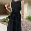 Mulheres vestem moda moda clássica slim padronizado Silm 23ss vestidos de verão roupas femininas