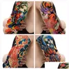 Temporary Tattoos Y Waterproof Fl Arm Sleeve Tattoo Sticker Large Skl Tatoo Stickers Fake Fattoos For Men Women Drop Delivery Health Dhcnh