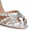 Nom de marque Femmes Gladiator Design Sandales Chaussures PVC Strappy Design Tequila Sandal Crystal Embellissements Bridal Wedding Party Lady Talons Hauts