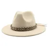 Women's hat fedoras Men's hat autumn Winter felt panama with chain headgear black fashion chapel beach Wedding picture Casual