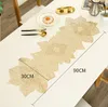 Table Runner PVC table flag long solid color bronzing linen creative irregular flower Nordic light luxury decoration 230227