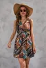 Casual jurken zomer geprinte mouwloze bodycon vestido de mujer vintage mode dames boho long maxi jurk aardbei mini v-neck gedrapeerd