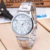 Wristwatches Brand 3 Eyes Silver Geneva Casual Quartz Watch Women Stainless Steel Dress Watches Relogio Feminino Ladies Clock Will22