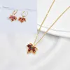 Samma Red Maple Leaf Necklace Women Ins Light Luxurious Simple Fashionable Mortile Collarbone Chain Online Red Live Broadcast