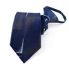 Pescoço de pescoço 7cm Mens tie prety Business Wedding Easy desgaste do pescoço zíper preventado estilo coreano Design listrado Mulheres Men Men Black J230227