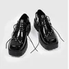 Dress Shoes Black Brogue Shoes Men Classic Platform Oxford Dress Shoes Men Retro Patent Leather Footwear LowAnkle Party Shoes 230228