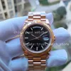 رجال الساعات الرجال هدية مشاهدة BPF Champagne Black Dial Automatic 2813 Movement BP Everose Date Rose Gold Crystal Chocolate BP Factory Wristory Box Original