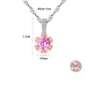 Korea Sweet Style Colorful Gemstone S925 Silver Pendant Halsband Fashion Women Shiny Zircon Rose Gold Clavicalis Chain Halsbandsmycken