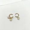 2023 Luxury quality charm stud earring with diamond and nature shell beads heart shape have box stamp PS3505184U