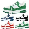 Virgil Designer kids Shoes Abloh Piel de becerro Cuero Blanco Verde Rojo Azul Superposiciones de letras Plataforma Mocasines bajos Plataforma Zapatillas de deporte Carta Caucho Eur 28-35 Y66