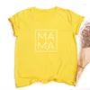 T-shirts pour femmes femmes t-shirt maman carré imprimé décontracté maman vie fête des mères Harajuku chemise esthétique coréen femme vêtements Vintage