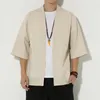 남자 스웨터 여름 남성 가디건 얇은 외부웨어웨어 chinoiserie 전통적인면 린넨 셔츠 통기성 느슨한 레트로 남성 외투 m-5