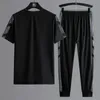 Survêtements pour hommes T-shirt surdimensionné pour hommes ensemble 2 pièces vêtements de sport d'été pour hommes décontracté Oneck T-shirt pantalon survêtement hip-hop vêtements pour hommes surdimensionné 5XL Z0224