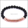 Beaded 10Pc/Set Natural Black Matte Mala 8Mm Stone Beads Bracelet Gifts For Men Women Handmade Jewelry Drop Delivery Bracelets Dhdqh