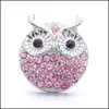 Other Snap Button Jewelry Colorf Rhinestone Owl Components 18Mm 20Mm Metal Snaps Buttons Fit Bracelet Bangle Noosa B1087 Drop Delive Dhulf