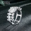 Wedding Rings White Baguette Cubic Zirconia Fashion Simple Ring For Women Dinner Party Show Anniversary Gift Jewelry RR02135KWedding