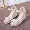 Sandals Platform Women 2023 Summer Chunky 9cm High Heels Female Wedges Shoes For Fish Toe Black Sandalia Feminina