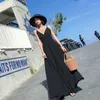 Casual Dresses 2023 Summer Girl Beach Holiday Open Back Sling Machine Dress Large Hem Small Long Skirt